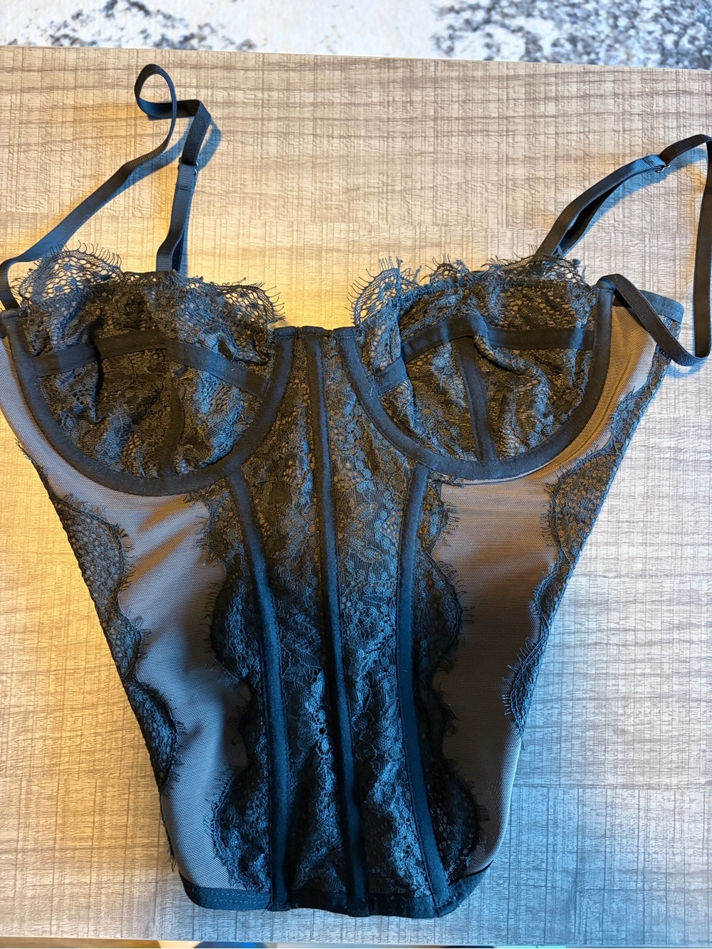 Urban outfitters Corset Lace Bodysuit - Black